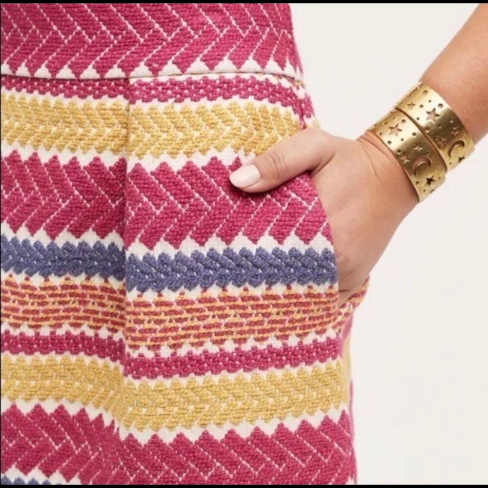 Anthro Nomad Morgan Carper Jacquard Textured Boto Skirt Size M Embroidered Arty - Picture 3 of 8